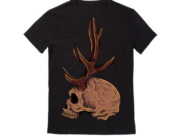 Human skull vector best t-shirt design illustration 47