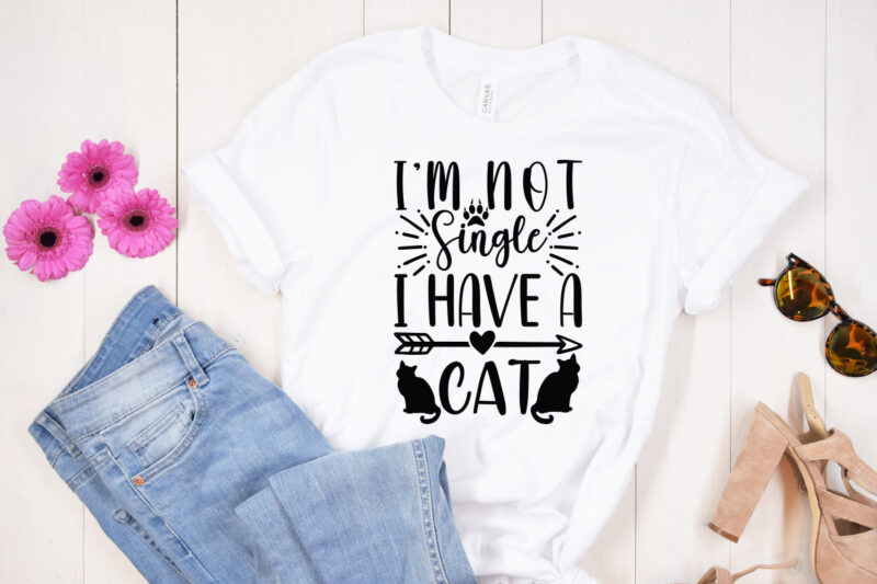 I'm not single I have a Cat SVG design, Dog svg bundle hand drawn, dog mom svg, fur mom svg, puppy svg, dog sayings svg, Dog Shirt svg, Fur Mom