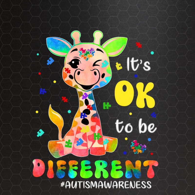 Giraffe Autism Awareness Acceptance Women Kid Its Ok To Be