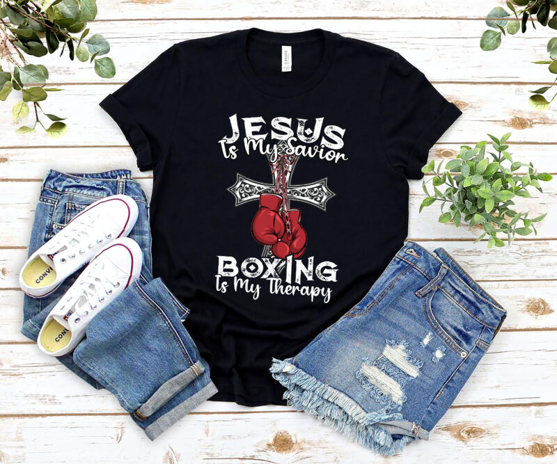 Jesus Is My Savior Boxing Is My Therapy Gym Boxer Christians Catholic NL 2302