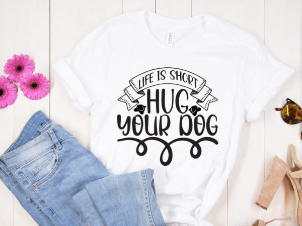 Life is short hug your dog svg design, moon cat svg, cat svg files for silhouette, cameo & cricut.moon star animal, luna cat silhouette svg, cat with star, magical cat