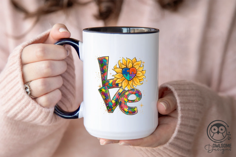 Love Autism Sunflower PNG Sublimation