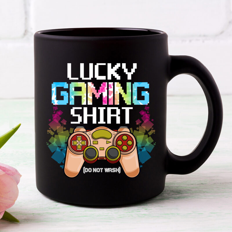 Lucky Gaming Shirt Funny Video Game Controller Retro Gamer NC