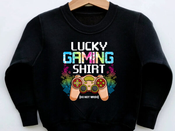 Lucky gaming shirt funny video game controller retro gamer nc t shirt vector graphic