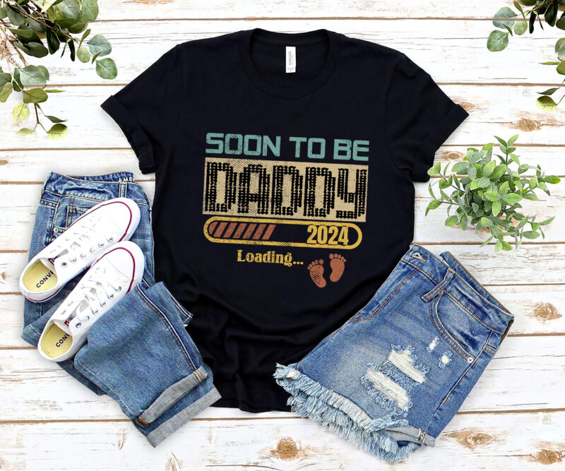 Mens Soon To Be Daddy Est.2023 New Dad Pregnancy Retro Vintage NL 1502