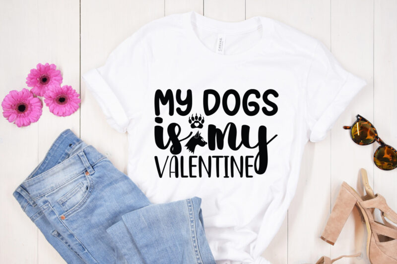 My dogs is my valentine SVG design, Moon Cat SVG, Cat SVG Files for Silhouette, Cameo & Cricut.Moon Star Animal, Luna Cat Silhouette SVG, Cat With Star, Magical Cat Clipart,