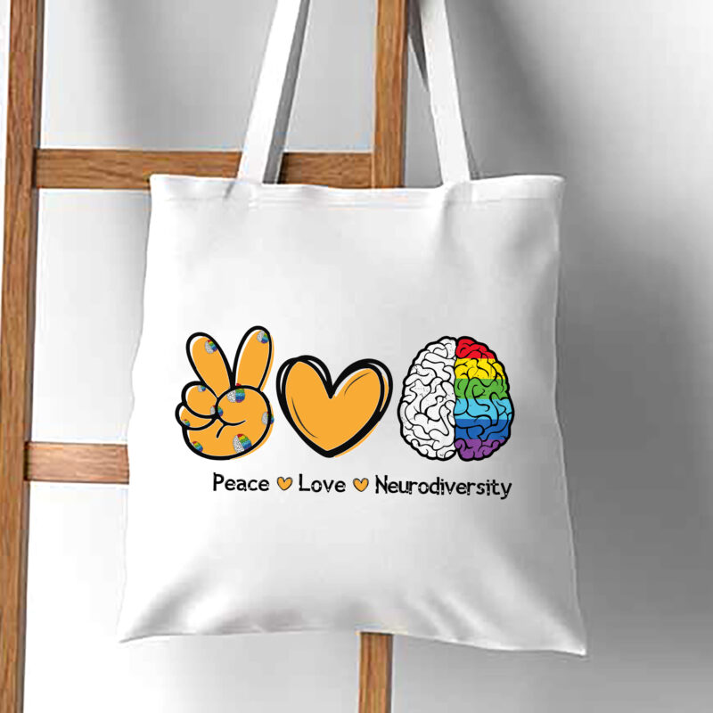 Peace Love Neurodiversity Autism Awareness Teacher Autistic NC 3101