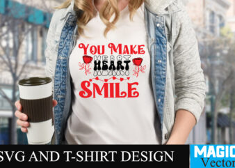 You Make Heart Smile T-shirt Design,LOVE Sublimation Design, LOVE Sublimation PNG , Retro Valentines SVG Bundle, Retro Valentine Designs svg, Valentine Shirts svg, Cute Valentines svg, Heart Shirt svg, Love,