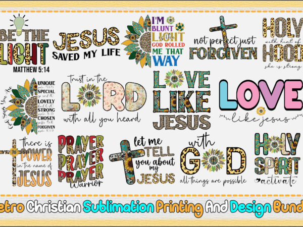 Retro christian sublimation bundle t shirt design online