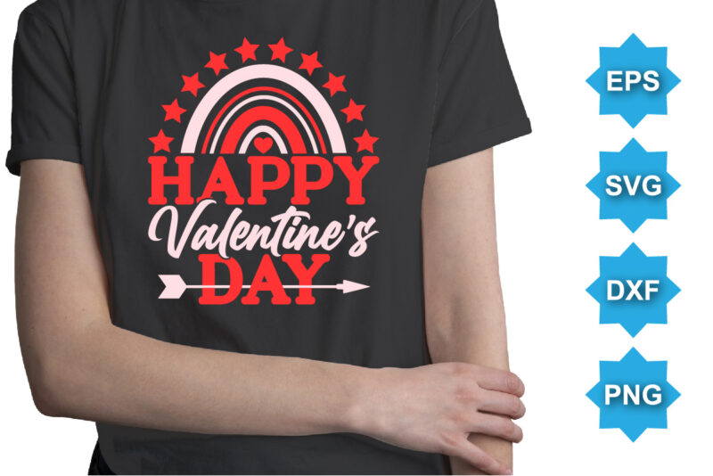 Happy Valentine’s Day, Happy valentine shirt print template, 14 February typography design