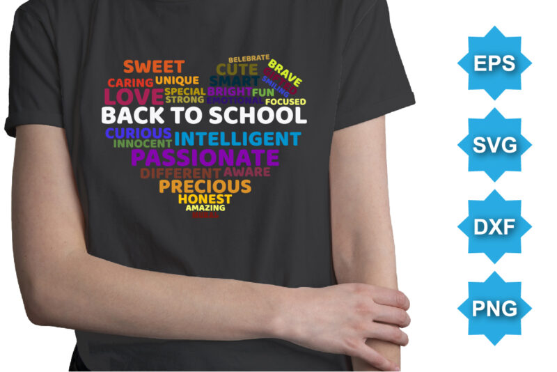 Happy back to school day shirt print template, typography design for kindergarten pre-k preschool, last and first day of school, 100 days of school shirt