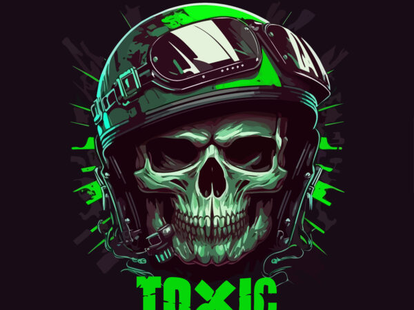 Skull toxic t-shirt vector illustration.