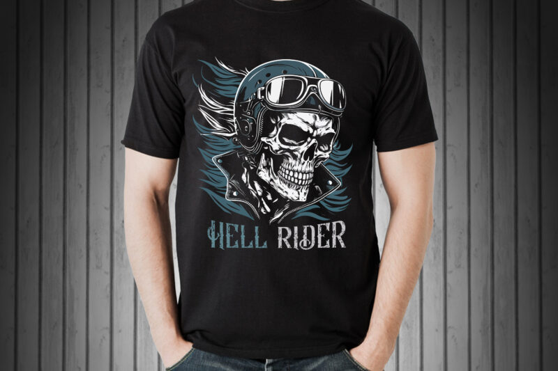 Vector skull hell rider art for t-shirt