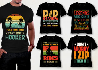 Vintage Sunset T-Shirt Design Bundle