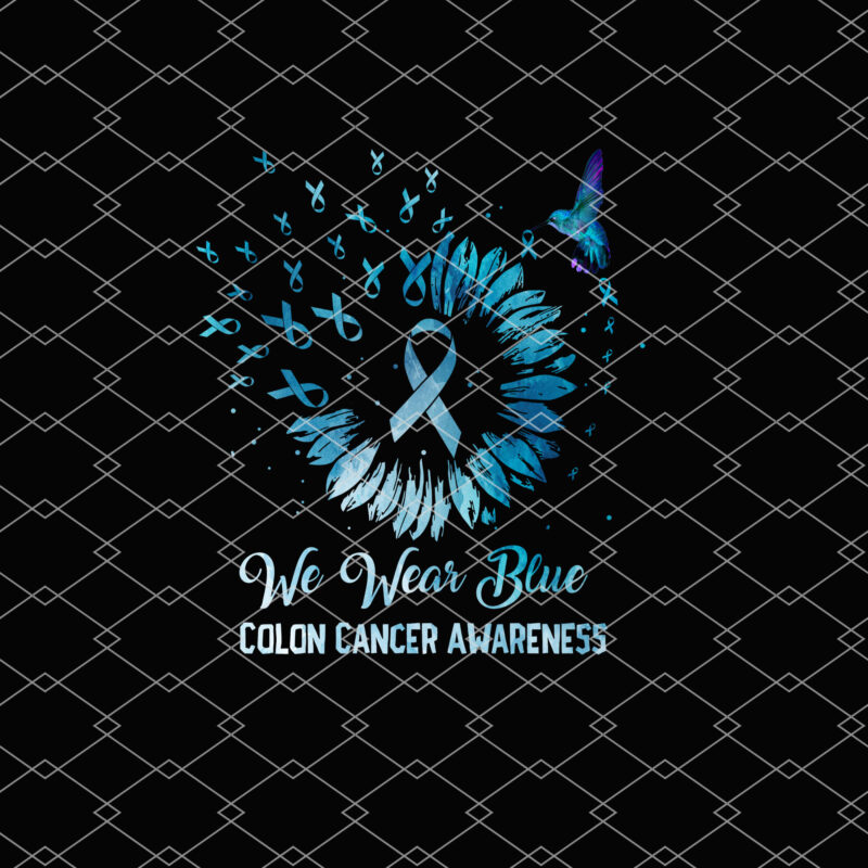 We Wear Blue Colon Cancer Awareness Ribbon Sunflower T-Shirt PL