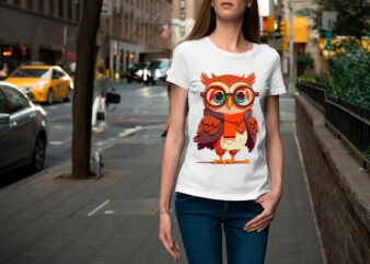 Vector owl character for t-shirt design