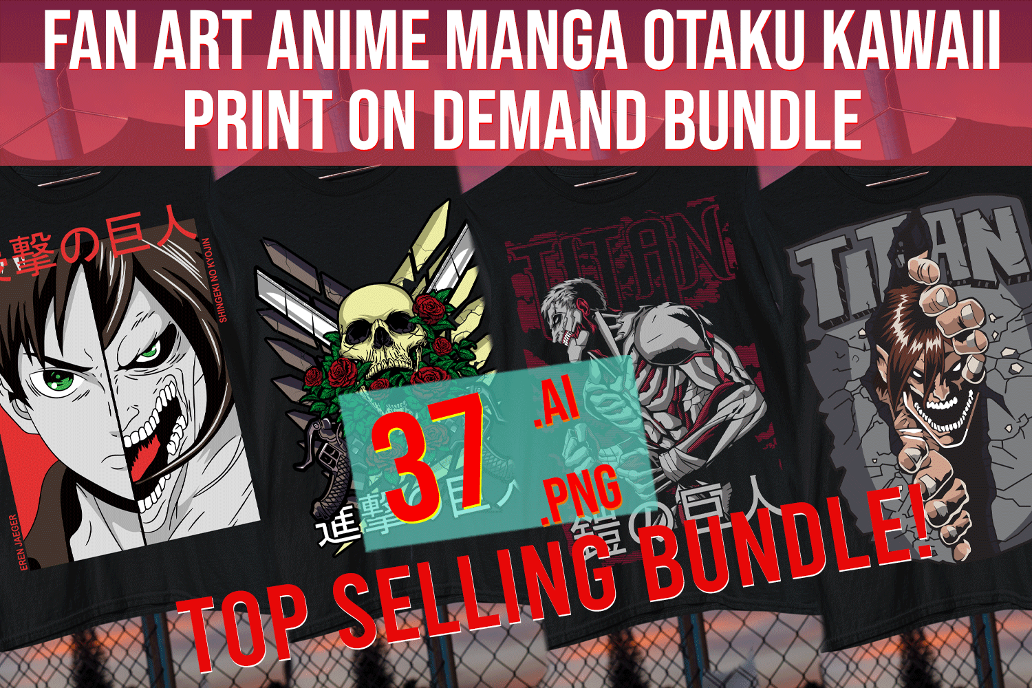 Fan art Anime Manga Otaku Kawaii Print on demand bundle March 2023 - Buy  t-shirt designs