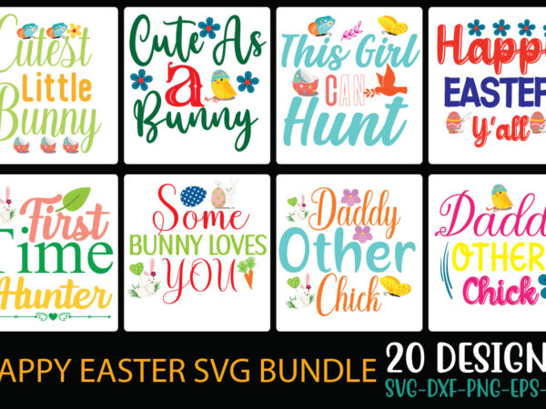 Happy easter svg bundle svg cut file graphic t shirt