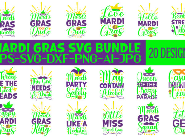 Mardi gras svg bundle t shirt designs for sale