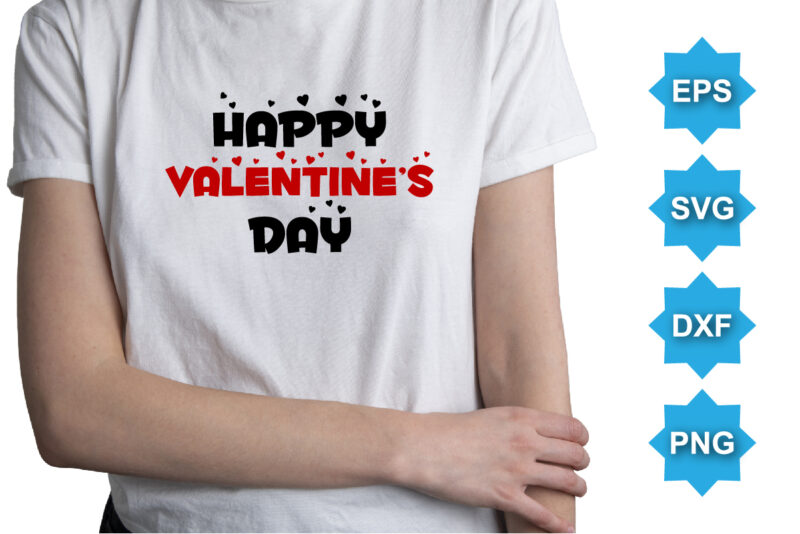 Happy Valentine Day, Happy valentine shirt print template, 14 February typography design