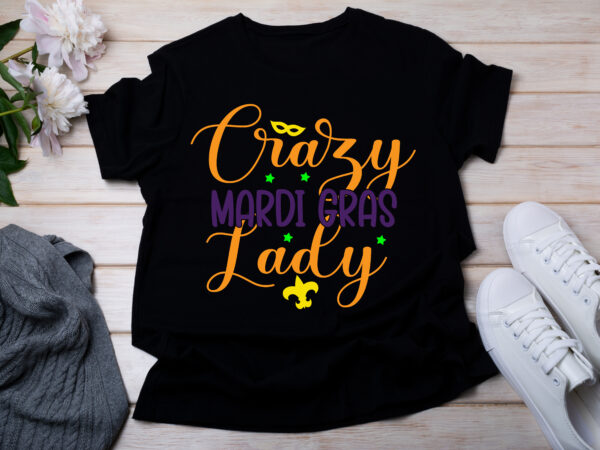 Crazy mardi gras lady t-shirt design