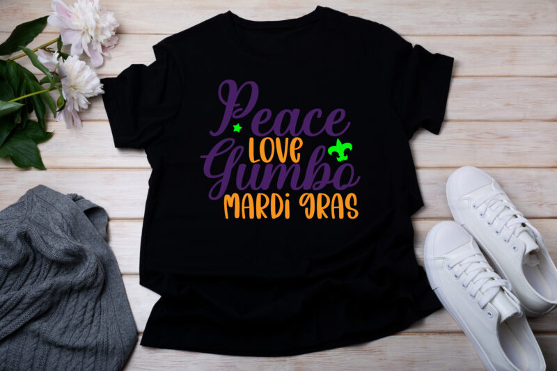 Peace Love Gumbo Mardi Gras T-SHIRT DESIGN