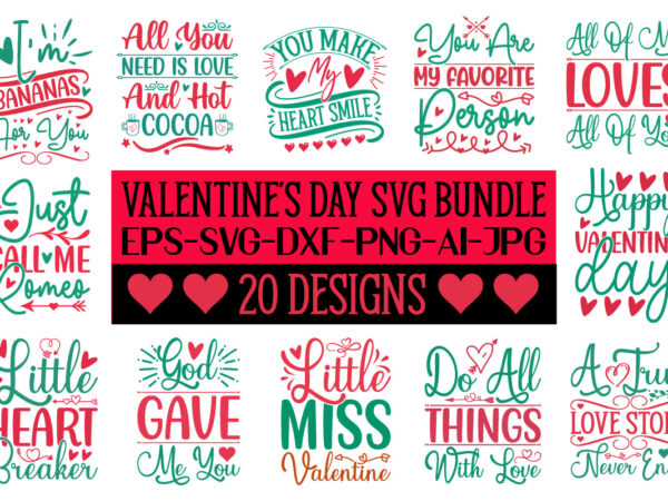 Valentine’s day svg bundle t shirt vector art