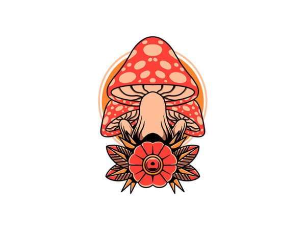 Vintage mushroom t shirt vector art