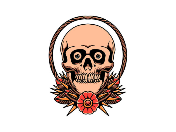 Vintage skull t shirt vector art