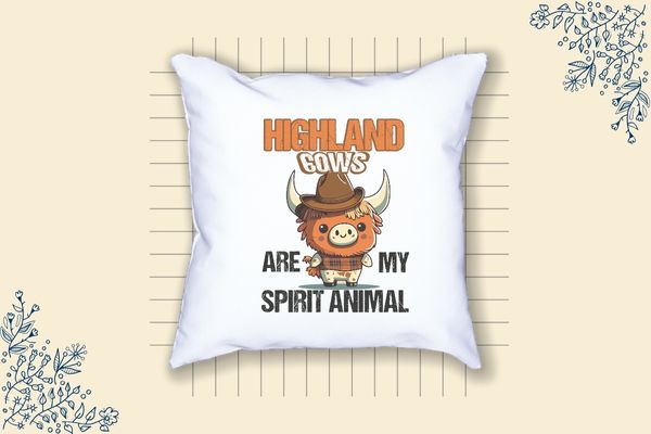 Highland cows are my spirit animal t shirt design vector, cowboy theme, cowboy