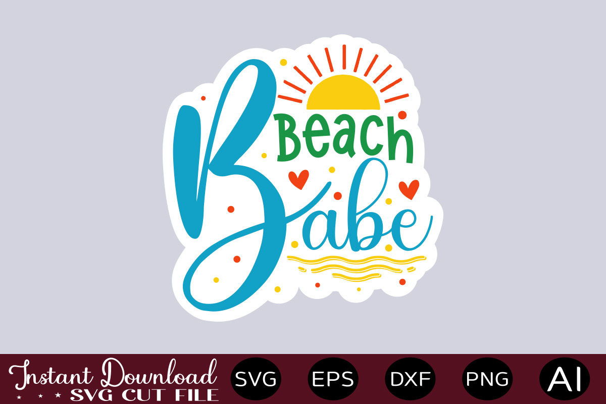 Beach Babe t shirt design,Mega png sticker bundle, affirmation stickers ...