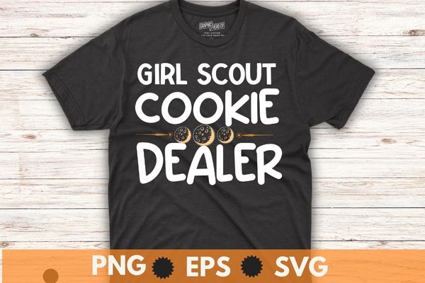 Cookie Dealer Scout Bake Shop Owner Bakery Bakes Cookies T-Shirt design vector, Cookie Dealer Scout, Bake Shop Owner, Bakery, Bakes, Cookies T-Shirt, selling cookies, cooking lovers, funny cookie outfit, cookie