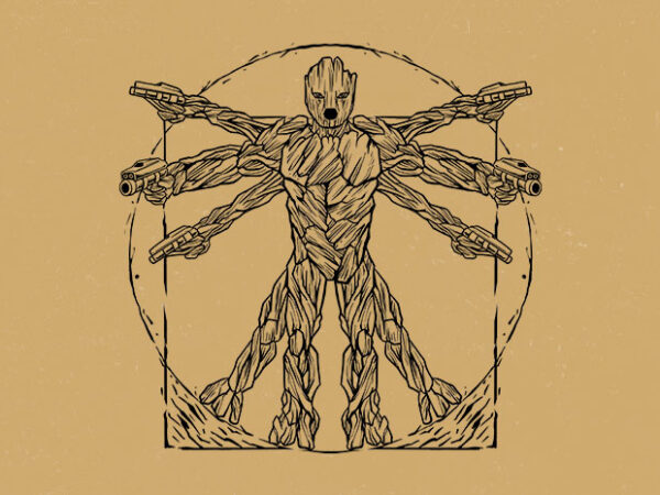 Natural vitruvian T shirt vector artwork