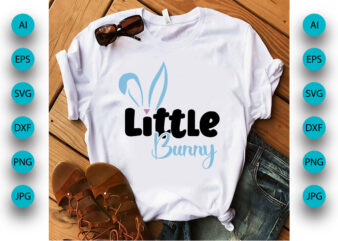 Cute Easter Boys Raglan, Little Bunny Blue Toddler Shirt, Boys Easter Bunny Shirt, Boys Cute Easter Gift, Shirt Print Template, Happy Easter t-shirt design