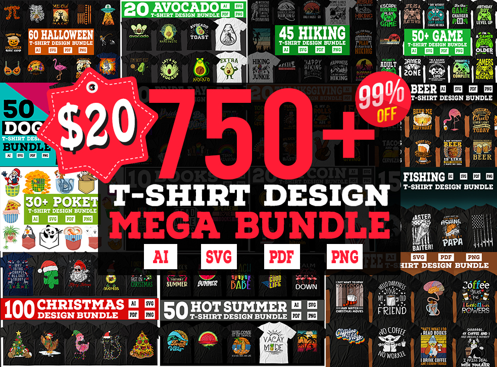 50 Editable Fishing T-Shirt Designs Bundle