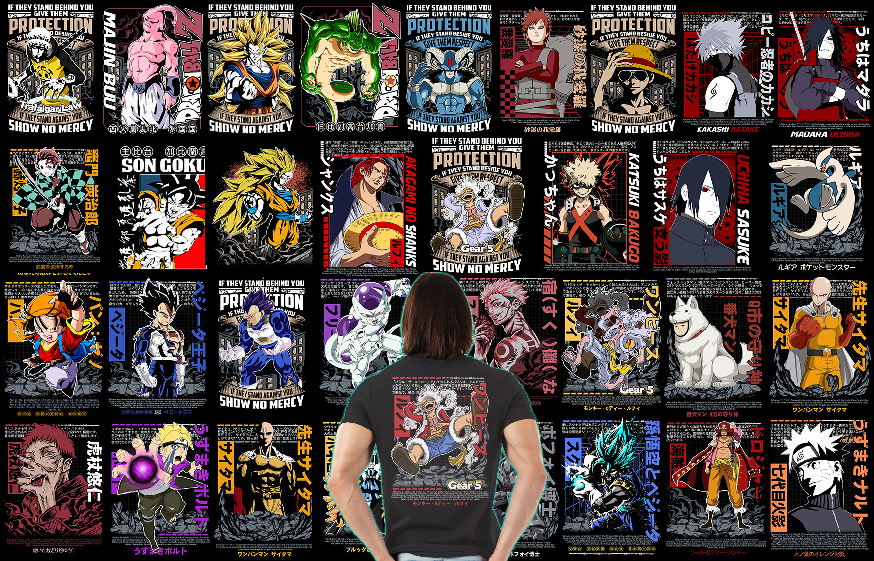 87 ANIME MIX tshirt designs bundle editable PART# 02 - Buy t-shirt designs