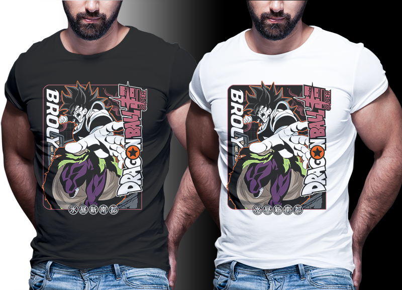 76 GOKU DRAGON BALL TSHIRT DESIGN BUNDLE FOR SHIRT BLACK AND WHITE [PART#07]