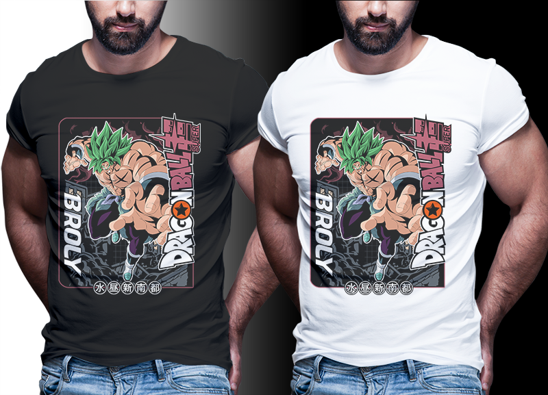 76 GOKU DRAGON BALL TSHIRT DESIGN BUNDLE FOR SHIRT BLACK AND WHITE [PART#07]