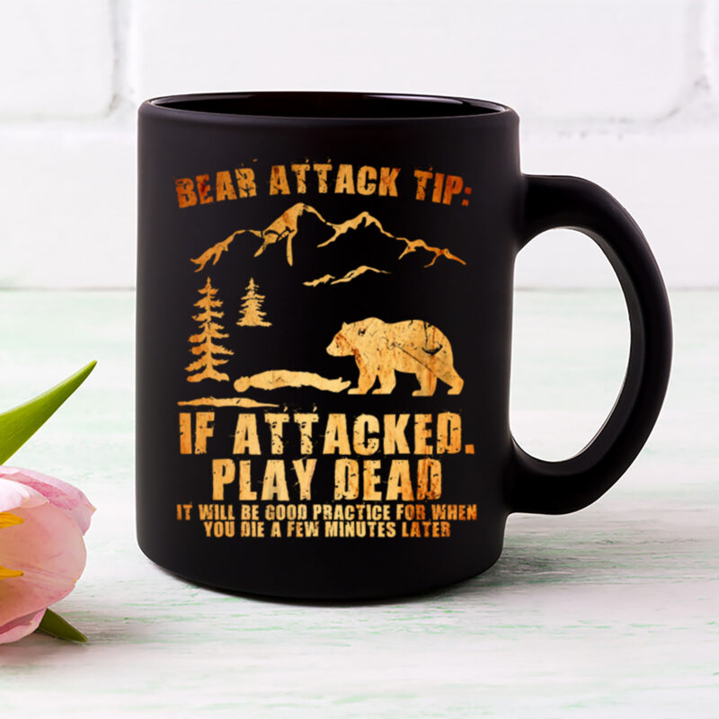 Bear Attack Tip Camping Hiking Outdoor Travel Funny Vintage NL 0903