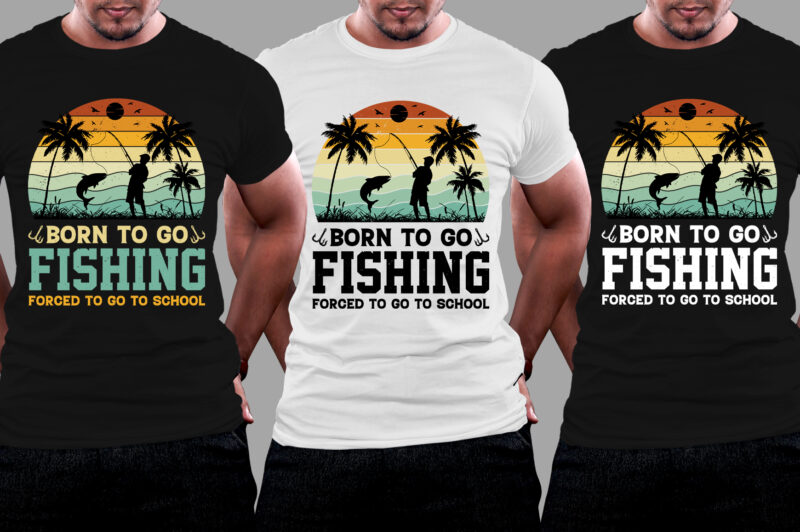 born to go fishing forced to go to school  Essential T-Shirt by