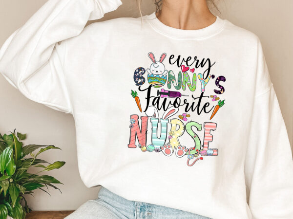 Cute every bunnys is favorite nurse cute bunnies easter eggs nl 2702 t shirt vector file