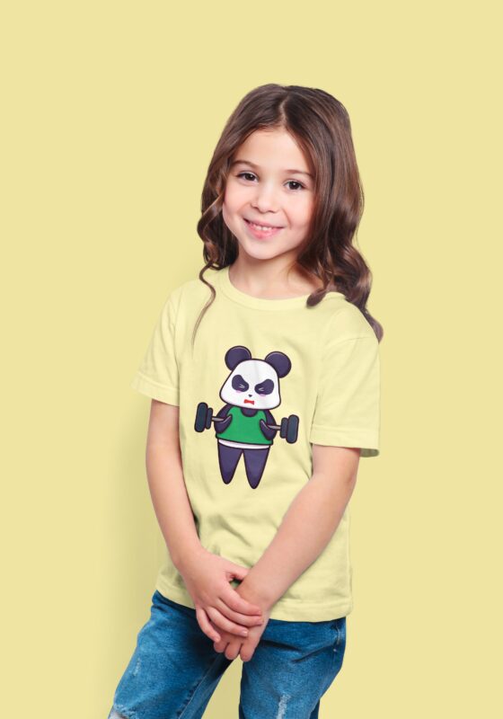 Child t-shirt design with cartoon panda bear Vector Image