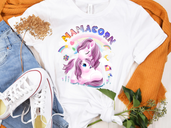 Dh mamacorn mother_s day shirt, unicorn mom shirt, mother gift, new mom shirt t shirt vector illustration