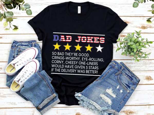 Dad joke review star rating mens funny dad jokes hilarious nl 0103 t shirt vector illustration