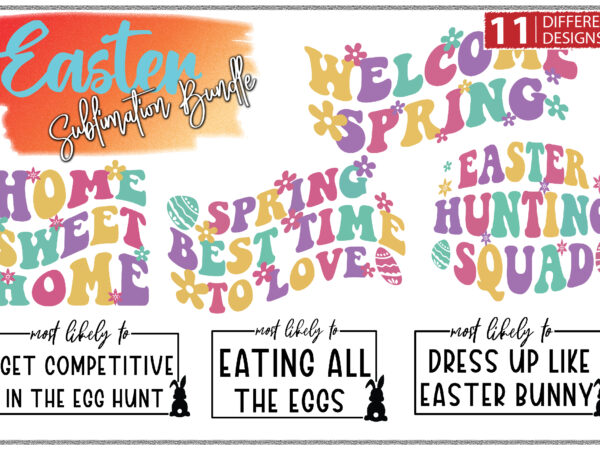 Easter sublimation bundle vector clipart