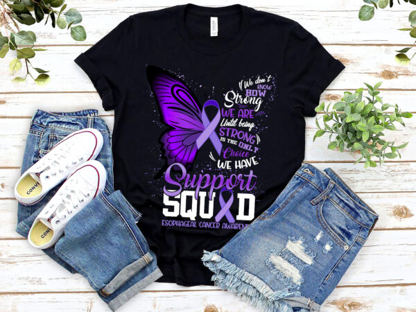 Esophageal cancer awareness support aquad butterfly t-shirt pl