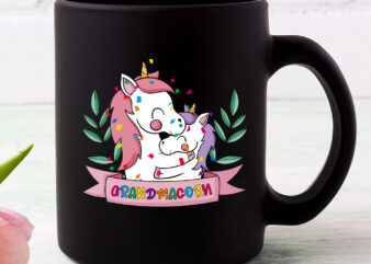 Grandmacorn Unicorn Costume Grandma Mom Mother_s Day NC 1303 t shirt design template