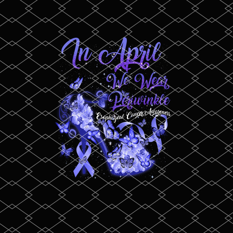 In April We Wear Periwinkle Butterfly Esophageal Cancer T-Shirt PL