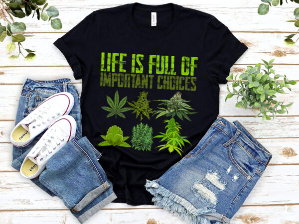 Life is full of important choices vintage funny weed 420 april 20th nl 0703 t shirt vector graphic