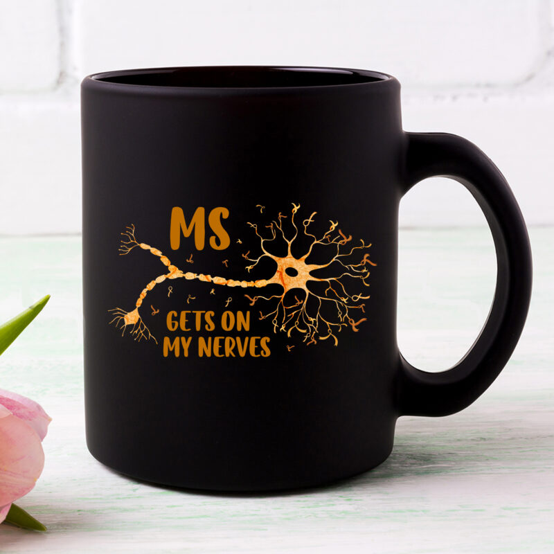 MS Gets On My Nerves Multiple Sclerosis Awareness T-Shirt PNG fFile, Digital Download PC